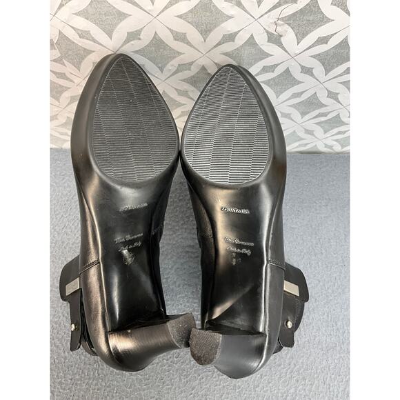 Aquatalia Ruby Dry Weatherproof Black Italian Leather Platform Boot Women 9.5 - Picture 8 of 11